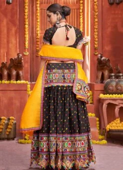 Black Cotton Embroidery With Mirror Work Chaniya Choli Festive Wear 7 Black Cotton Embroidery With Mirror Work Chaniya Choli Festive Wear -Deals Chic Lehenga Store black cotton embroidery with mirror work chaniya choli ghska46577010 b