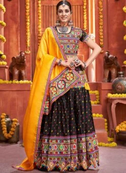 Black Cotton Embroidery With Mirror Work Chaniya Choli Festive Wear 6 Black Cotton Embroidery With Mirror Work Chaniya Choli Festive Wear -Deals Chic Lehenga Store black cotton embroidery with mirror work chaniya choli ghska46577010 u