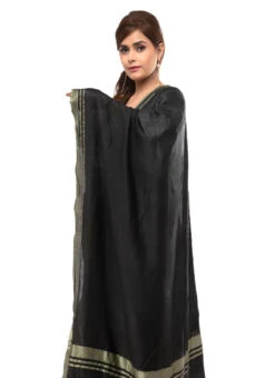 Black Cotton Slub Weaving Work Dupatta Work Wear -Deals Chic Lehenga Store black cotton slub weaving work dupatta dpdmimfd086 b