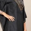 Grey Dola Silk Lace Work Kaftan Work Wear