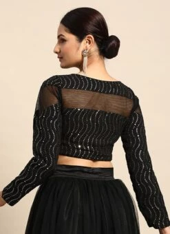 Black Embroidered Blouse Festive Wear -Deals Chic Lehenga Store black embroidered blouse BLBS02305178 b