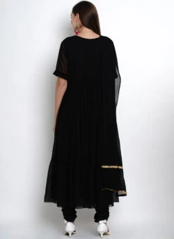 Black Georgette Anarkali Suit Festive Wear -Deals Chic Lehenga Store black georgette anarkali suit sldrnr472 b