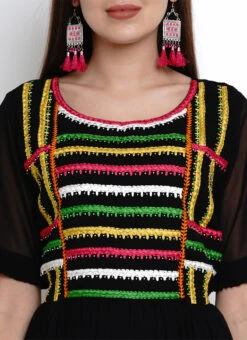 Black Georgette Anarkali Suit Festive Wear