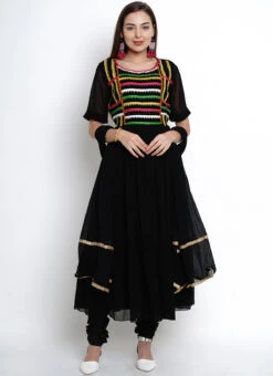 Black Georgette Anarkali Suit Festive Wear -Deals Chic Lehenga Store black georgette anarkali suit sldrnr472 u