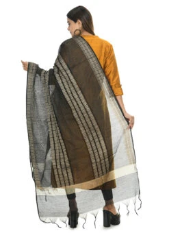 Black Handloom Cotton Weaving Work Dupatta Work Wear -Deals Chic Lehenga Store black handloom cotton weaving work dupatta dpdmimfd079 b