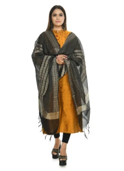 Black Handloom Cotton Weaving Work Dupatta Work Wear -Deals Chic Lehenga Store black handloom cotton weaving work dupatta dpdmimfd079 u