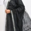 Black Linen Cotton Dupatta Work Wear