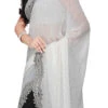 Black N Off White Half N Half Saree Party Wear