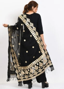 Black Organza Cotton Gota Work Dupatta Work Wear -Deals Chic Lehenga Store black organza cotton gota work dupatta dpdmimfd105 b