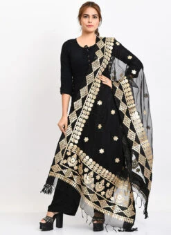 Black Organza Cotton Gota Work Dupatta Work Wear -Deals Chic Lehenga Store black organza cotton gota work dupatta dpdmimfd105 u