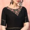 Black Silk Anarkali Gown Party Wear