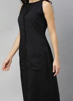 Black Modal Ankle Length Dress After Six Wear