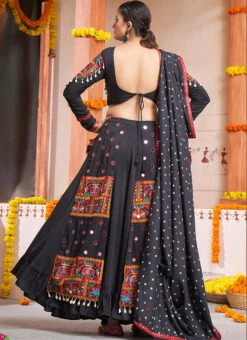 Black Viscose Kutch Work Chaniya Choli Festive Wear -Deals Chic Lehenga Store black viscose kutch work chaniya choli ghsacw8921 b