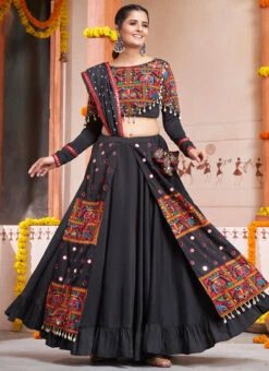 Black Viscose Kutch Work Chaniya Choli Festive Wear -Deals Chic Lehenga Store black viscose kutch work chaniya choli ghsacw8921 u