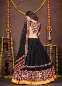 Black Rayon Mirror Chaniya Choli Festive Wear -Deals Chic Lehenga Store black viscose mirror chaniya choli ghsacw7521 b