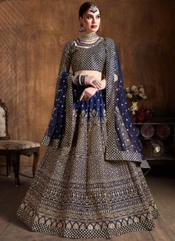 Blue Art Silk A Line Lehenga Wedding Wear 6 Blue Art Silk A Line Lehenga Wedding Wear -Deals Chic Lehenga Store blue art silk a line lehenga ghmkns7408 u