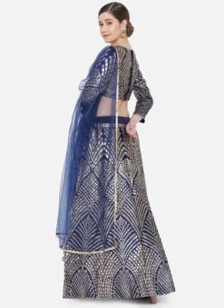 Blue Art Silk Gota A Line Lehenga Festive Wear -Deals Chic Lehenga Store blue art silk gota a line lehenga ghsrk169280 b