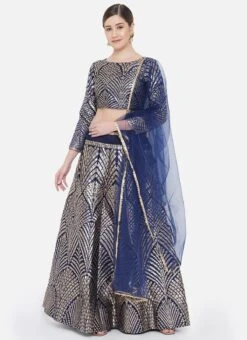 Blue Art Silk Gota A Line Lehenga Festive Wear -Deals Chic Lehenga Store blue art silk gota a line lehenga ghsrk169280 u