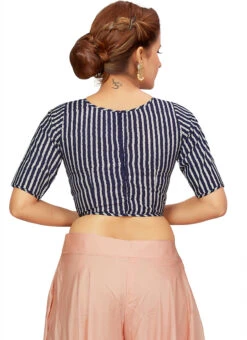 Blue Blended Cotton Blouse After Six Wear -Deals Chic Lehenga Store blue blended cotton blouse blmff1832bl b