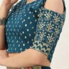 Blue Chanderi Art Silk Blouse Festive Wear