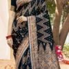 Blue Color Woven Work Satin Silk Saree Festive Wear