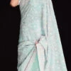Blue Faux Georgette Sequins Chikankari Saree Party Wear