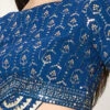 Blue Georgette Embroidered Boat Neck Blouse Wedding Wear