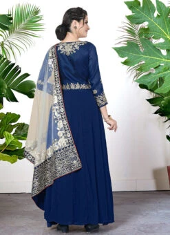 Blue Georgette Embroidery Anarkali Suit Party Wear -Deals Chic Lehenga Store blue georgette embroidery anarkali suit slsdi1707b b