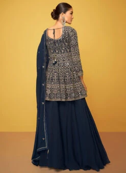 Blue Georgette Embroidery Long Choli Lehenga Party Wear 7 Blue Georgette Embroidery Long Choli Lehenga Party Wear -Deals Chic Lehenga Store blue georgette embroidery long choli lehenga ghska41405211 b