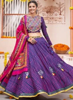 Violet Viscose Kutch Work Chaniya Choli Festive Wear -Deals Chic Lehenga Store blue viscose kutch work chaniya choli ghsacw8916 u