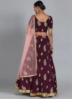 Ethnovog Purple Lehenga Set Wedding Wear -Deals Chic Lehenga Store bollywood vogue custom made purple lehenga set GHBV01903901 b