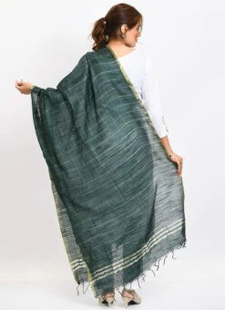 Bottle Green Cotton Slub Weaving Work Dupatta Work Wear -Deals Chic Lehenga Store bottle green cotton slub weaving work dupatta dpdmimfd107 b