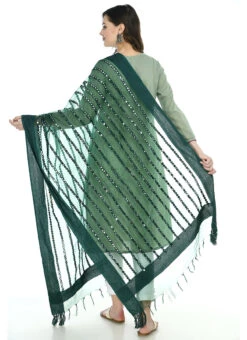 Bottle Green Organza Cotton Gota Patti Work Dupatta Festive Wear -Deals Chic Lehenga Store bottle green organza cotton gota patti work dupatta dpdmfmfd042 b