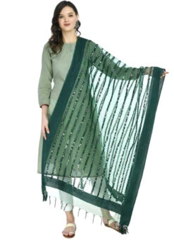 Bottle Green Organza Cotton Gota Patti Work Dupatta Festive Wear -Deals Chic Lehenga Store bottle green organza cotton gota patti work dupatta dpdmfmfd042 u