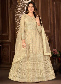 Cream Embroidery Net Anarkali Suit Party Wear 6 Cream Embroidery Net Anarkali Suit Party Wear -Deals Chic Lehenga Store cream embroidery net anarkali suit slsdi8396cr u