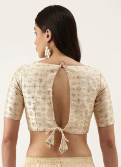 Cream Silk Embroidered Work Blouse Party Wear -Deals Chic Lehenga Store cream silk embroidered work blouse blspfb137cr b