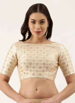 Cream Silk Embroidered Work Blouse Party Wear -Deals Chic Lehenga Store cream silk embroidered work blouse blspfb137cr u