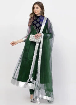 Dark Green Net Patch Work Anarkali Suit Work Wear -Deals Chic Lehenga Store dark green net patch work anarkali suit sldmf7480bg u