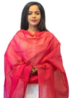 Dark Pink Chanderi Dupatta Festive Wear -Deals Chic Lehenga Store dark pink chanderi dupatta dpsoas1081 b
