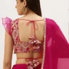 Dark Pink Embroidered Georgette Blouse Festive Wear
