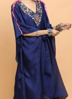 Electric Blue Kaftan Set Party Wear