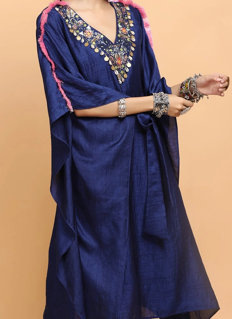 Electric Blue Kaftan Set Party Wear 1 Electric Blue Kaftan Set Party Wear