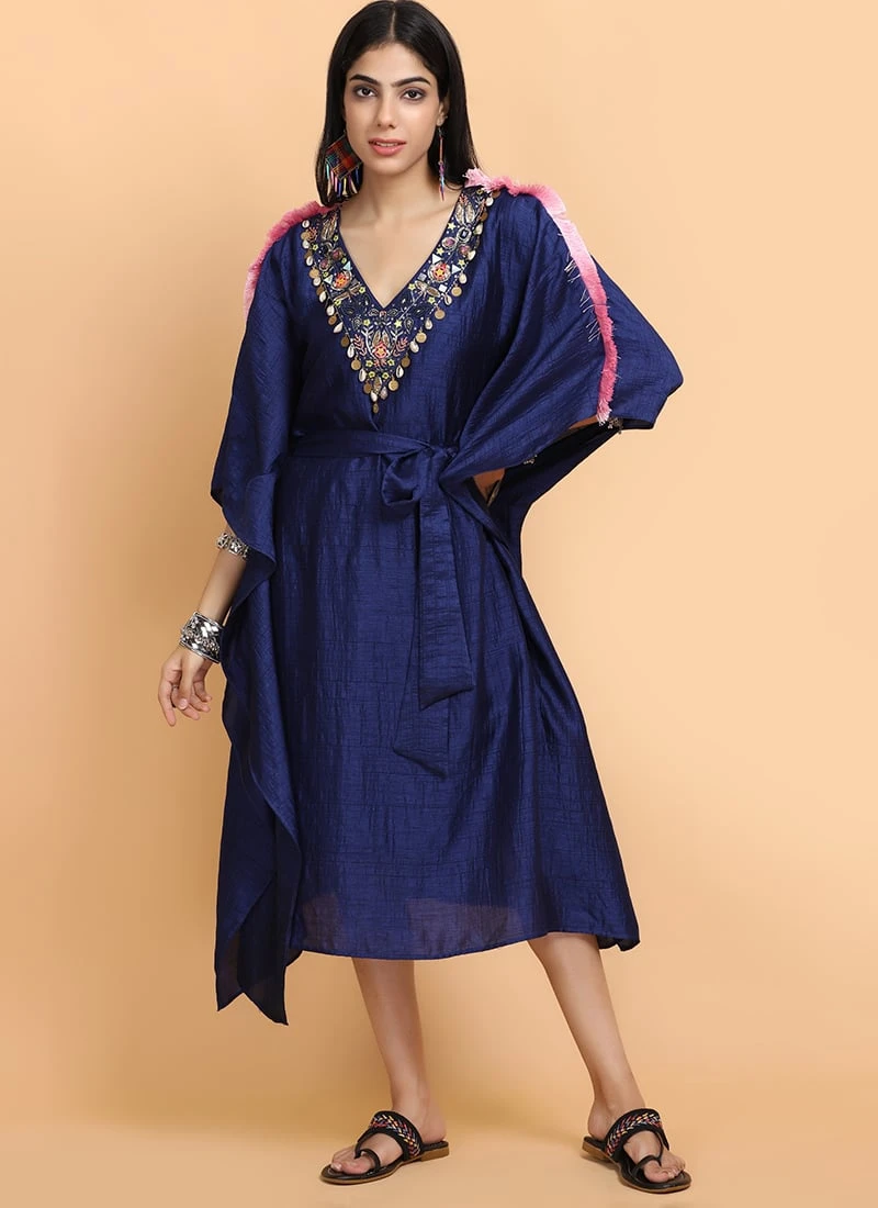 Electric Blue Kaftan Set Party Wear 3 Electric Blue Kaftan Set Party Wear - Image 3