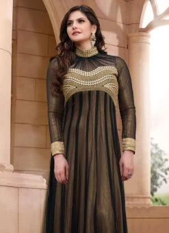 Exquisite Zarine Khan Floor Length Kalidar Suit Wedding Wear -Deals Chic Lehenga Store exquisite zarine khan floor length kalidar suit slsmdm1080n b