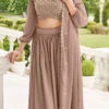 Fawn Faux Georgette Sequins A Line Lehenga Party Wear