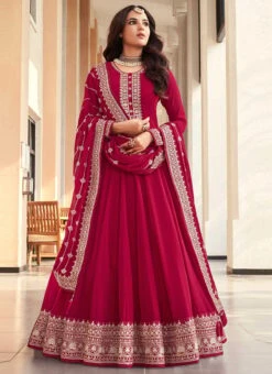Full Sleeve Jasmin Bhasin Pink Georgette Embroidery Anarkali Suit Party Wear -Deals Chic Lehenga Store full sleeve jasmin bhasin pink georgette embroidery anarkali suit slska424916062 u