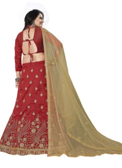Garnet Maroon Zoya Silk Embroidered A Line Lehenga Party Wear -Deals Chic Lehenga Store garnet maroon zoya silk embroidered a line lehenga ghssit514 b