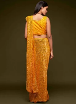 Georgette Embroidery Sequins Work Mustard Color Saree Festive Wear 7 Georgette Embroidery Sequins Work Mustard Color Saree Festive Wear -Deals Chic Lehenga Store georgette embroidery sequins work mustard color saree saska36881009 b
