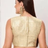 Gold Sequin Embroidery Blouse Festive Wear