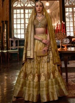 Golden Art Silk Jacquard Stone Work Umbrella Lehenga Wedding Wear -Deals Chic Lehenga Store golden art silk jacquard stone work umbrella lehenga ghsli21001172 u